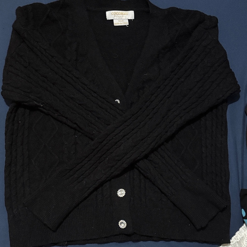 Coogi Women's Black Cardigan Sweater